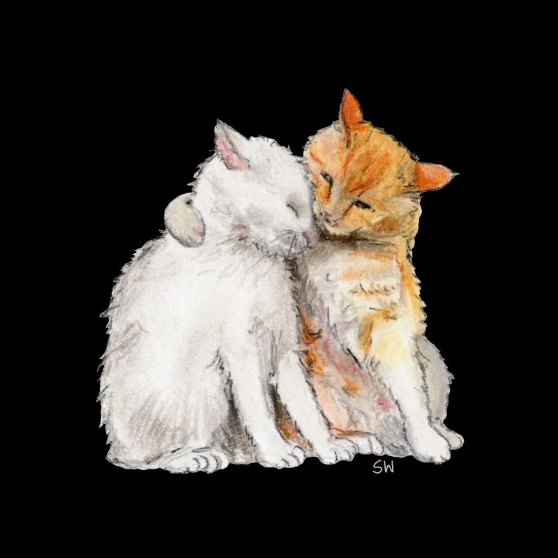 Katzen umarmend