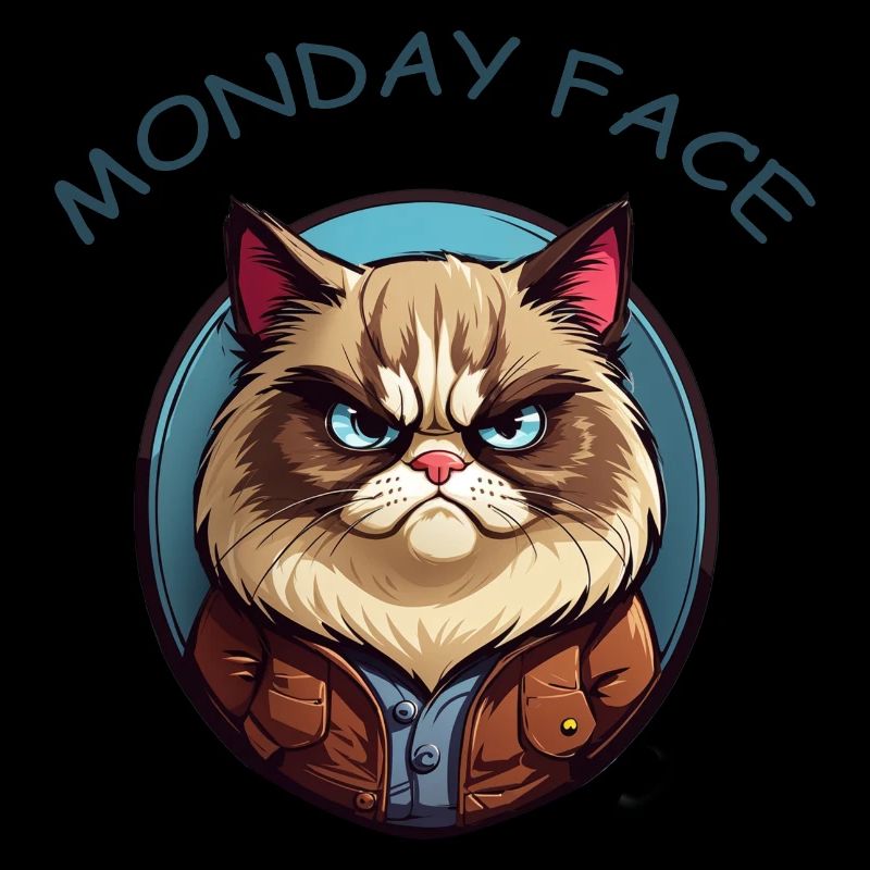 Cat with Monday Face