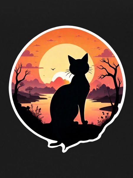 Cat Landscape and Sunset