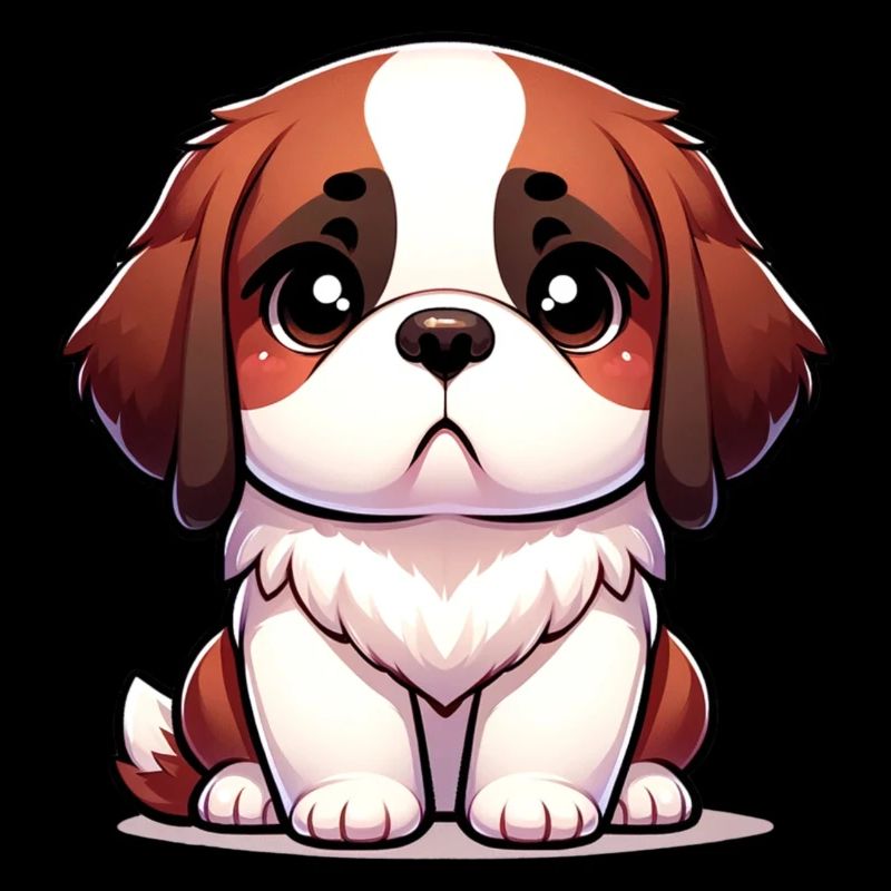 Digitale Illustration eines niedlichen Bernhardinerhundes