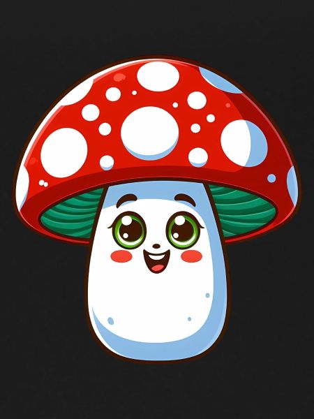 Funny cheerful toadstool