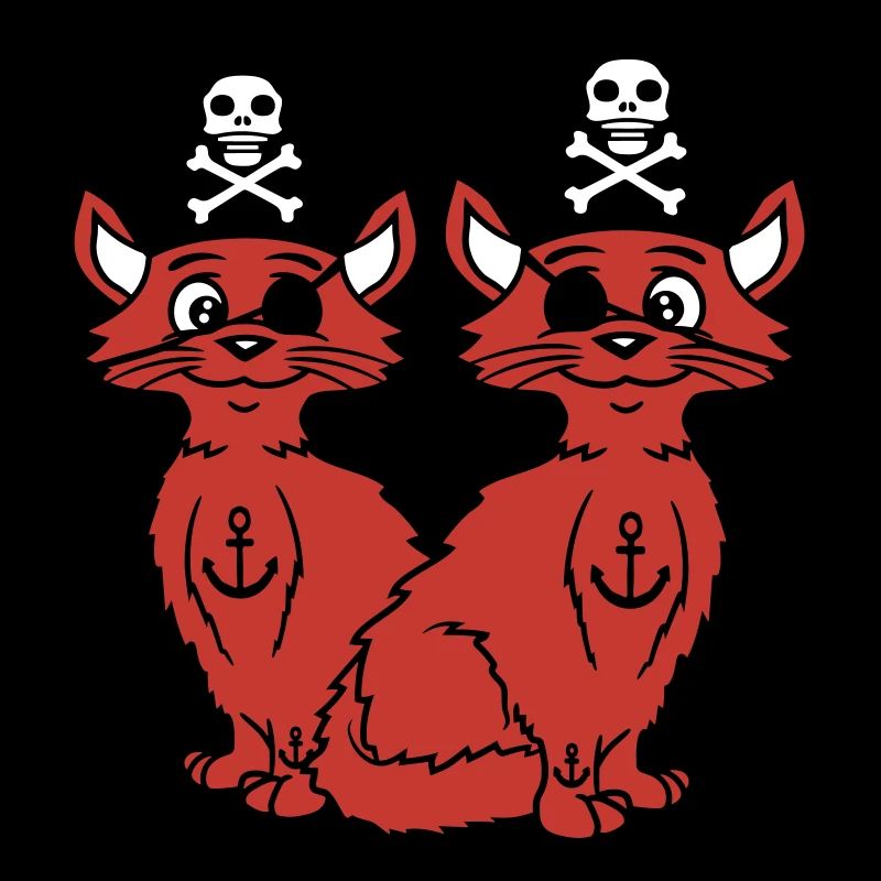 2 Pirate Cats Sabre Buccaneer Eye Patch Team
