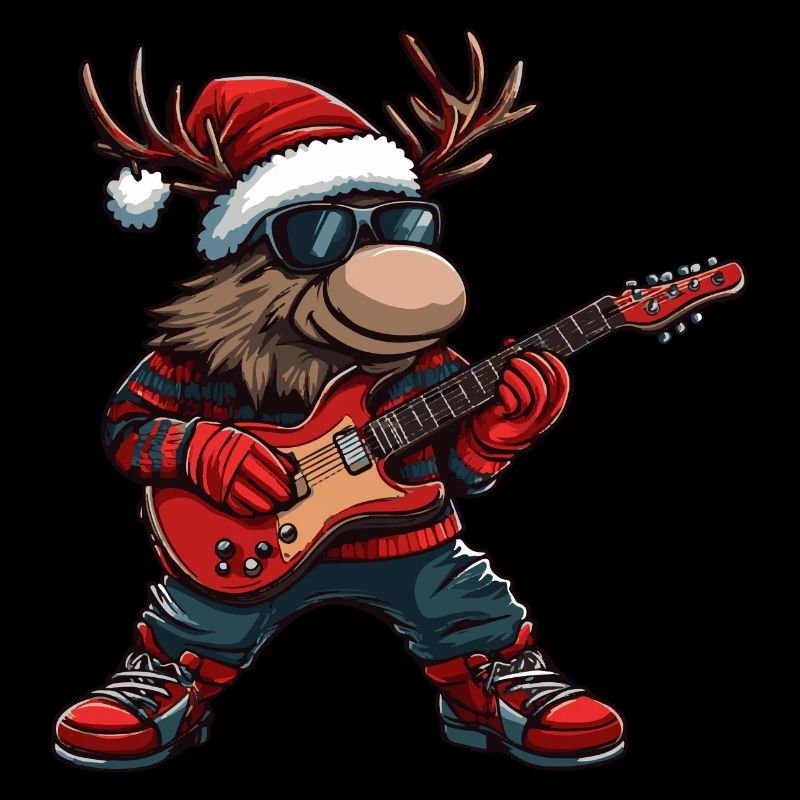 Moose Christmas Guitar