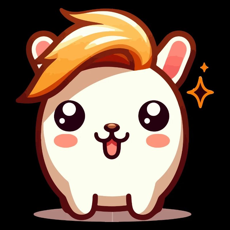 Cute hamster with hairstyle