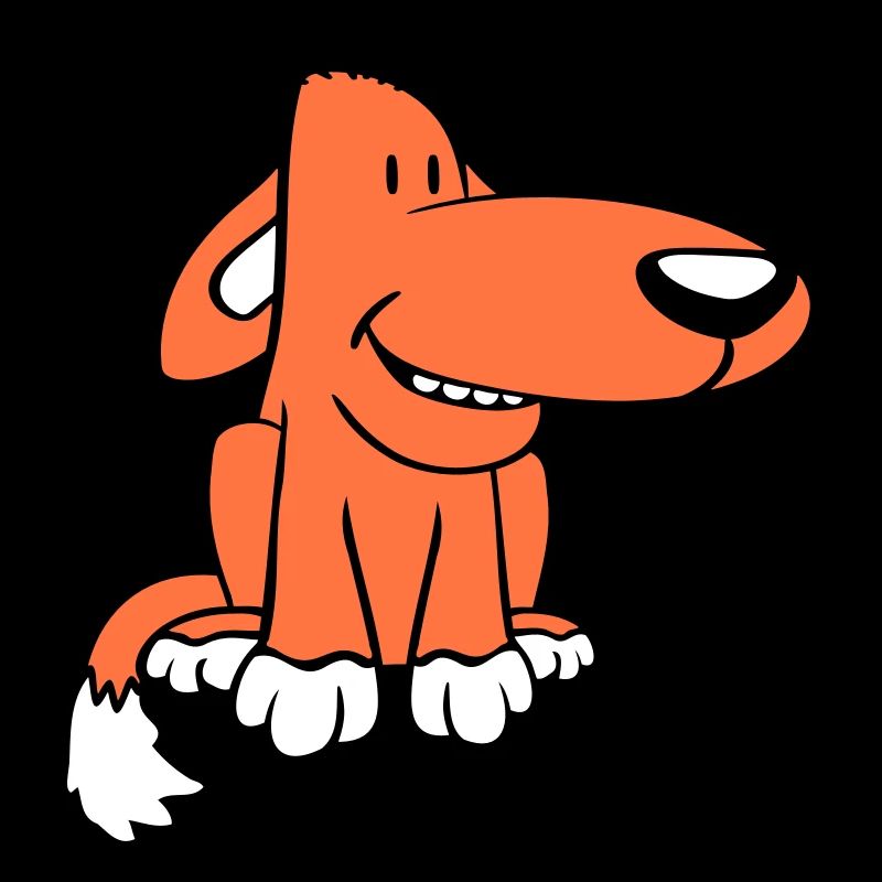 Dog Sitting Cute Funny Happy Comic Pet