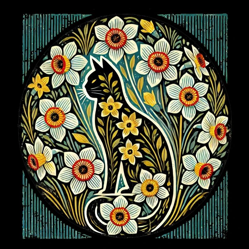 Daffodils Cat
