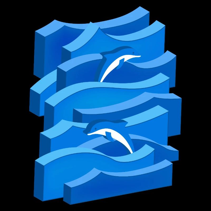 Vagues et dauphins (3D)