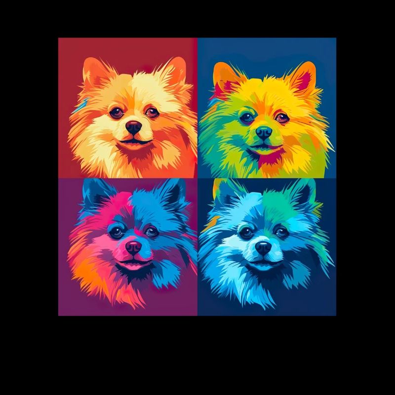 Zwergspitz Hund Hunderasse Pomeranian Pop Art