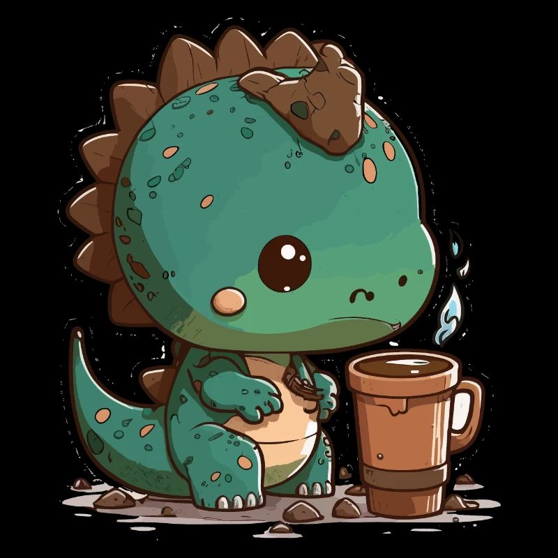 Dino alimenté à la caféine