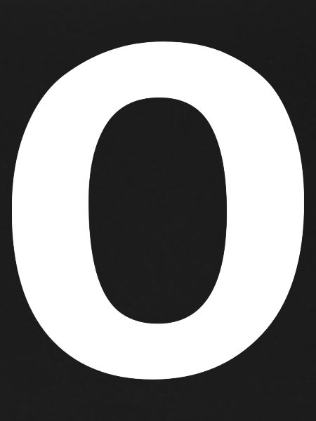 Letter o "o" white