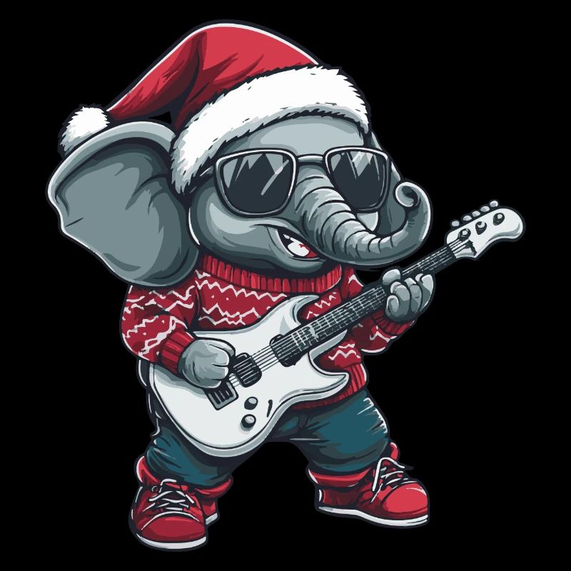Guitare Rocker de Noël Elephant