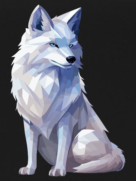 Polarfuchs im Polygon Stil