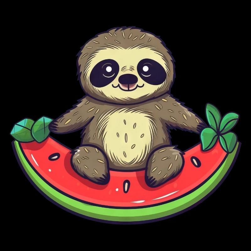 Sloth with watermelon - Relaxed design