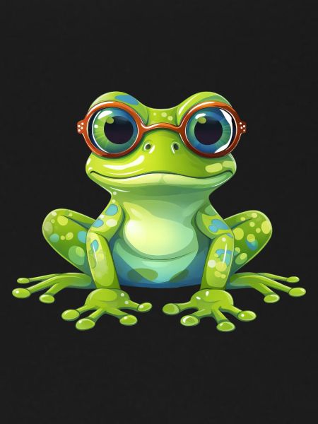 Nerd-Frosch mit Brille
