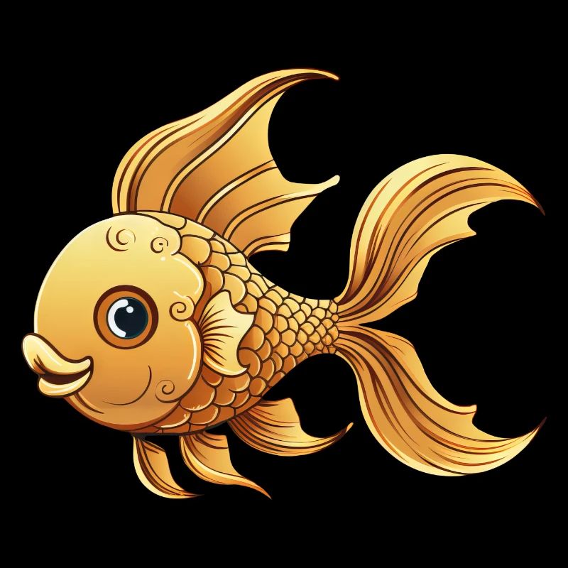 Mignon Poisson Rouge Kawaii : Design Mignon