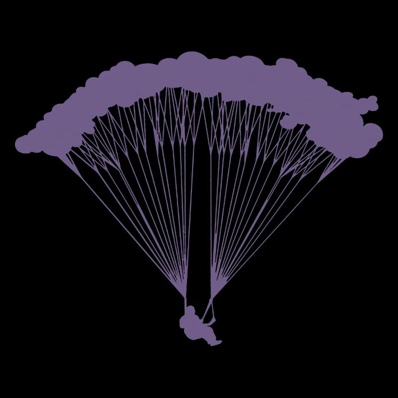Skydiver in clouds silhouette