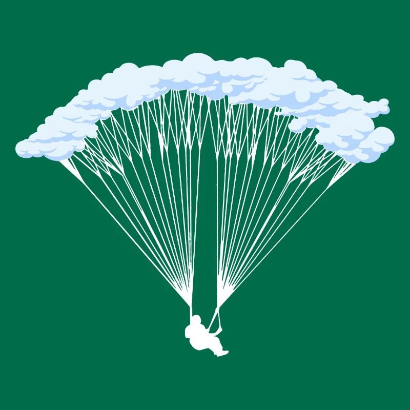 Skydiver in clouds silhouette