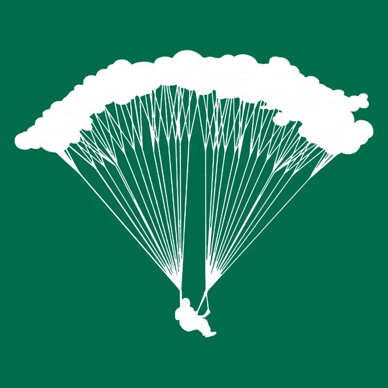 Skydiver in clouds silhouette