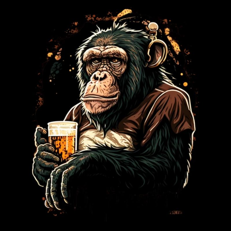 Cooler Bier Schimpanse