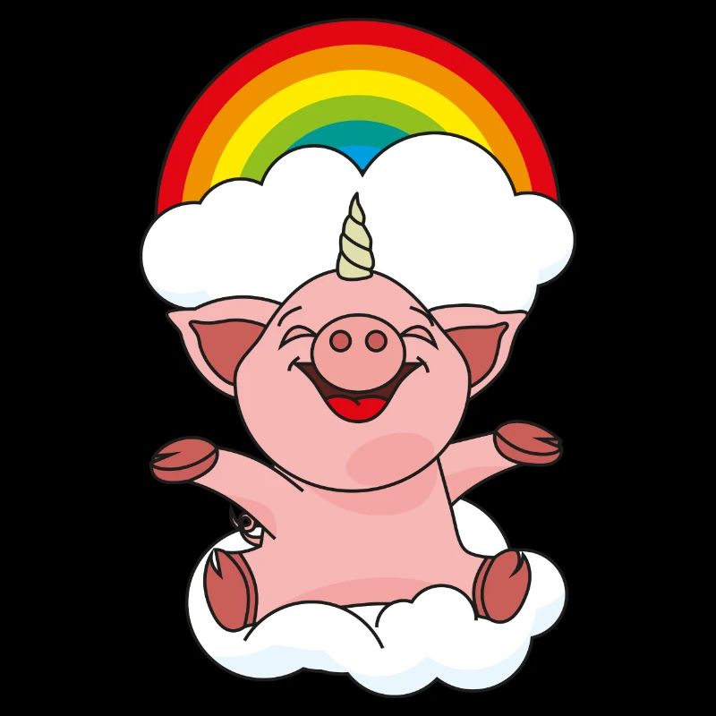 Corne de cochon avec arc-en-ciel
