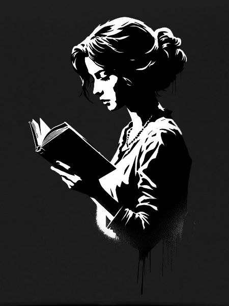 Frau liest ein Buch