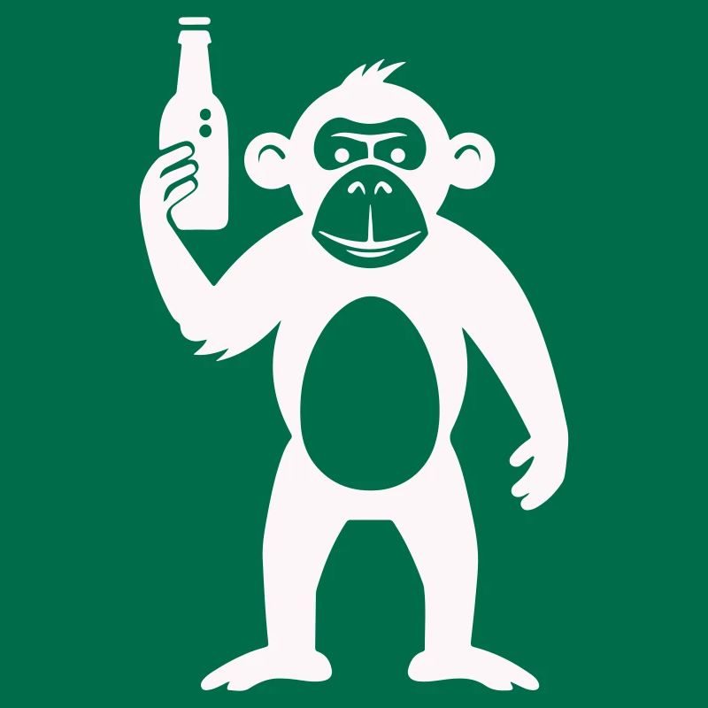 Humorous monkey with bottle