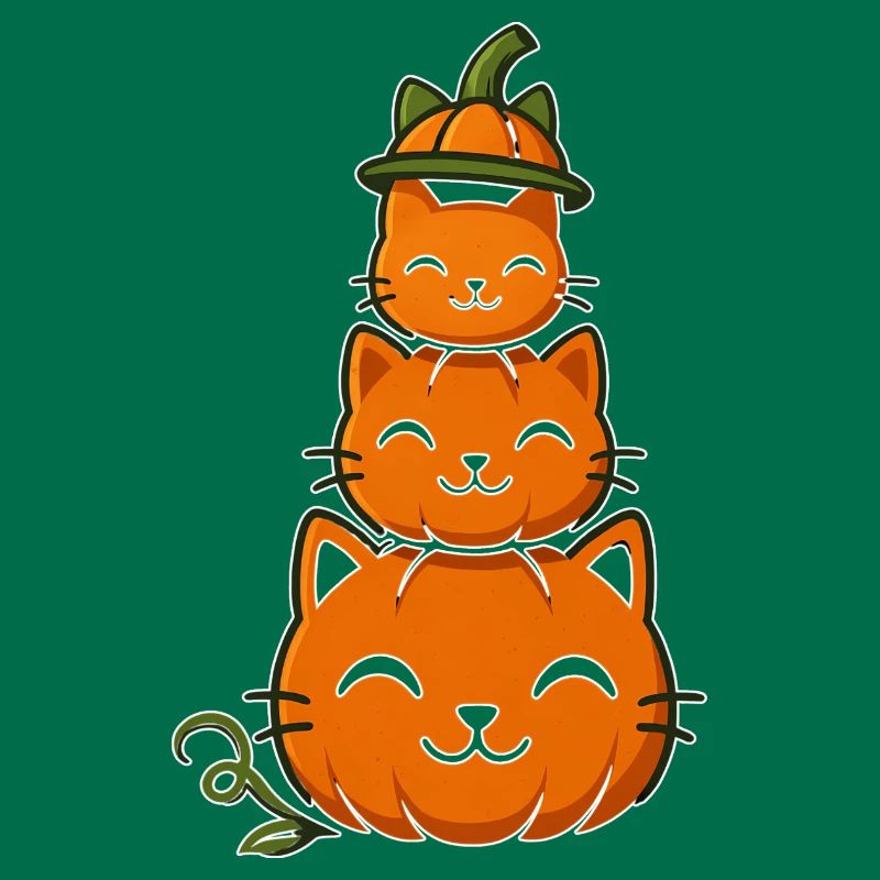 Happy Pumpkin Cat Stack