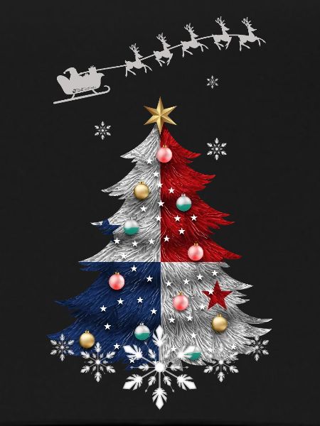 Christmas tree with Panama flag