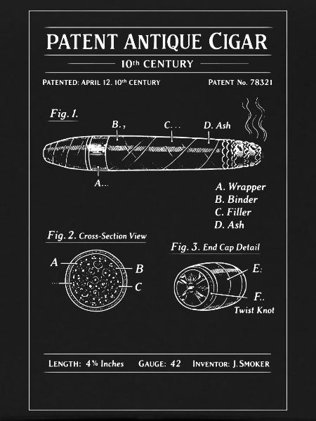 Antique Cigar Patent Blueprint
