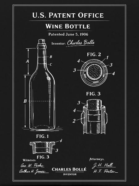 Wine Bottle Blueprint Patent