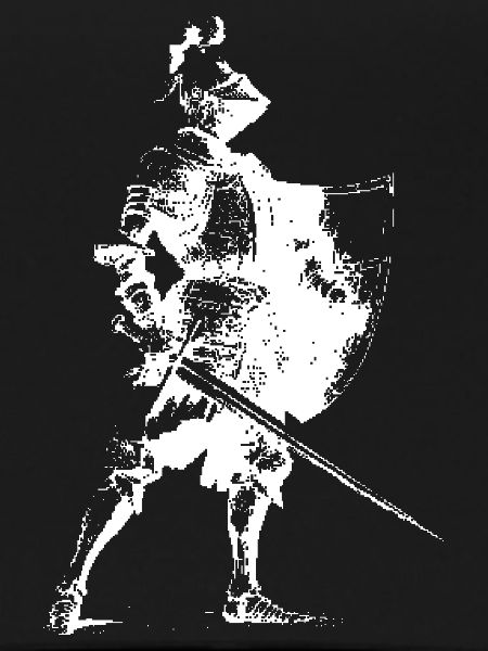 Knight Silhouette with Shield
