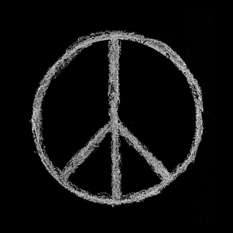 peace print grey
