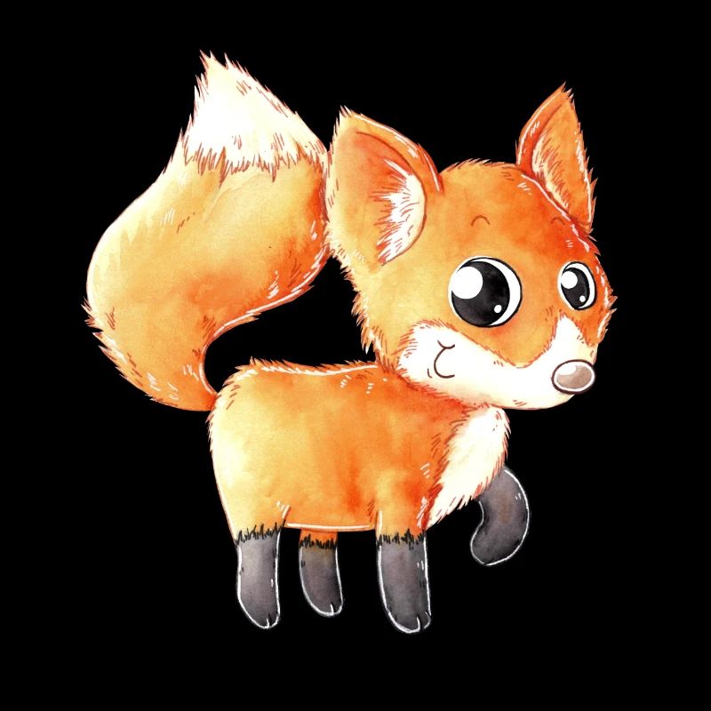 Happy cartoon fox