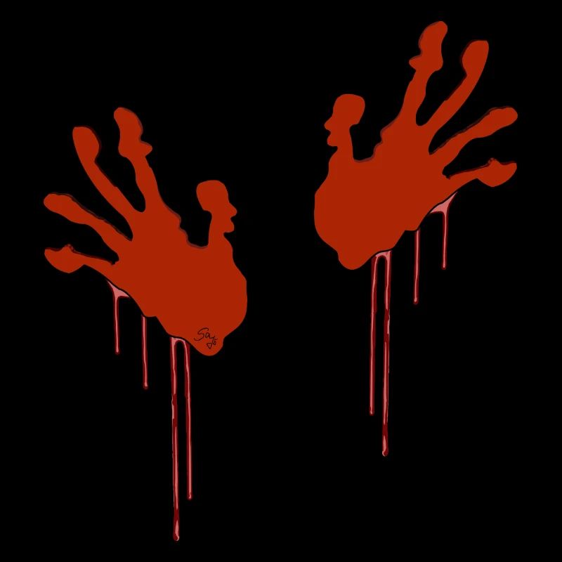 mains ensanglantées