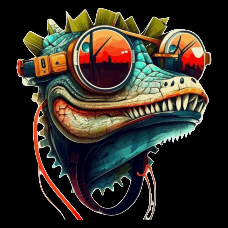 Crocodile head as a reptile in cool with sunglasses