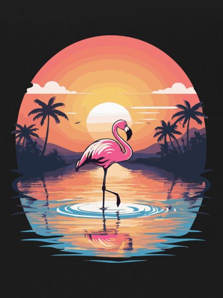Sunset Flamingo
