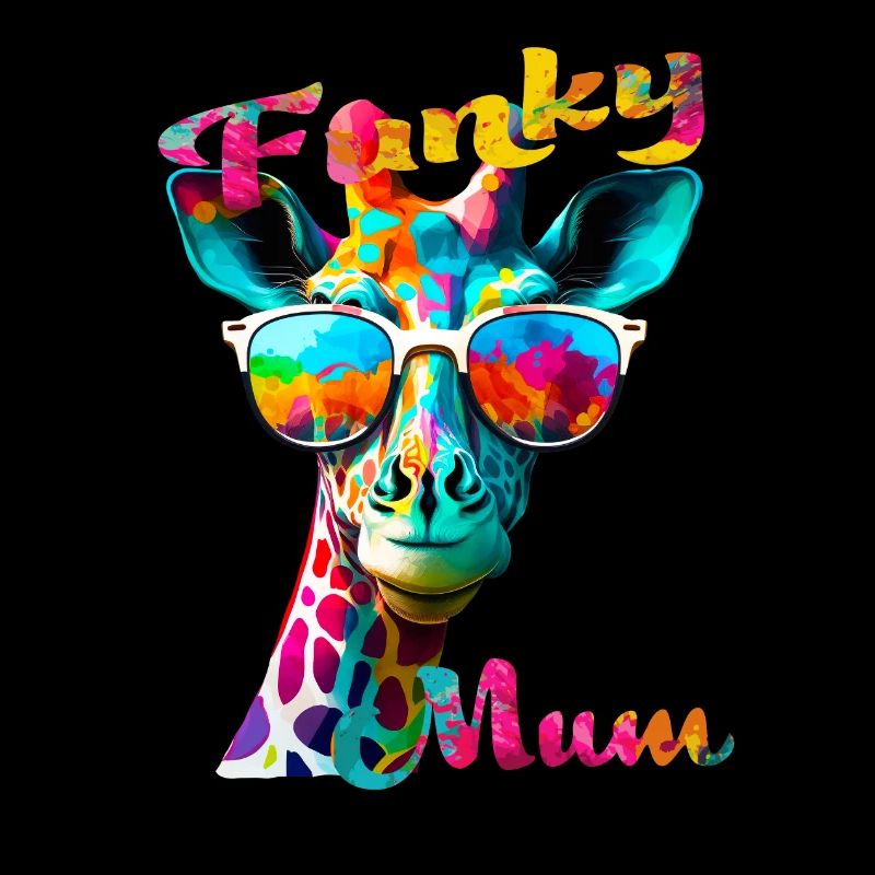 Funky Mama. Geburtstag, Muttertag. Giraffe