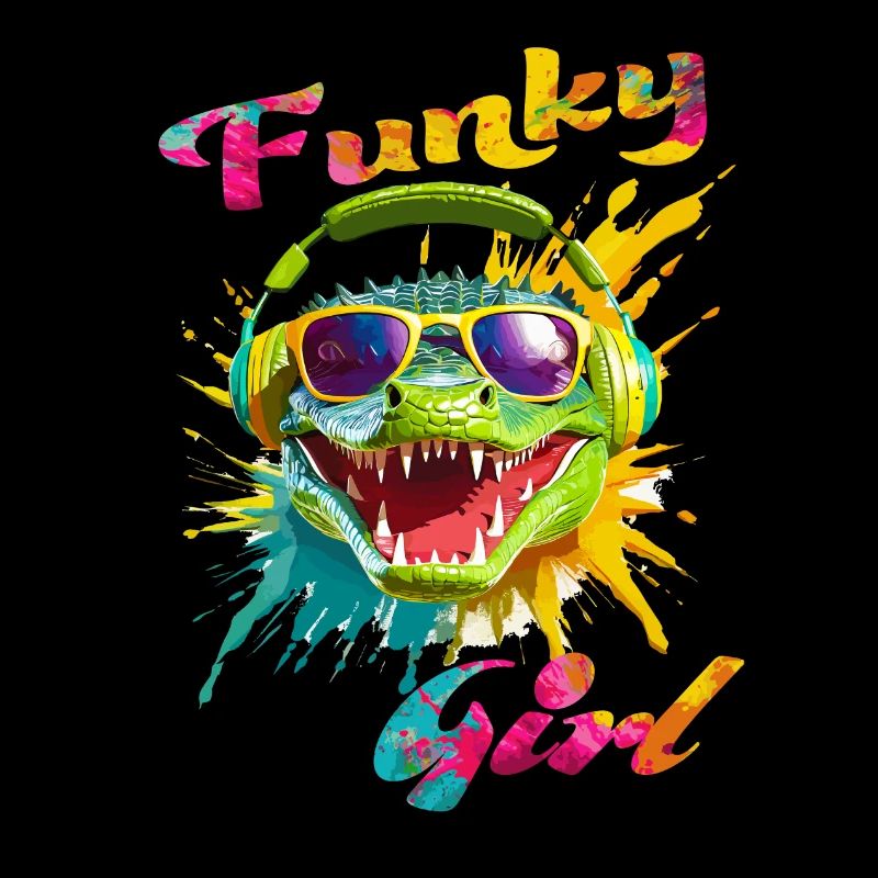 Funky Mädchen Krokodil