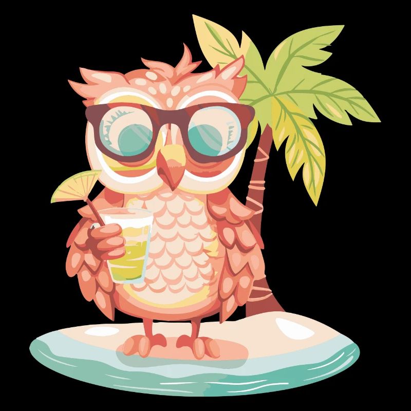 Owl Summer Beach Vacation