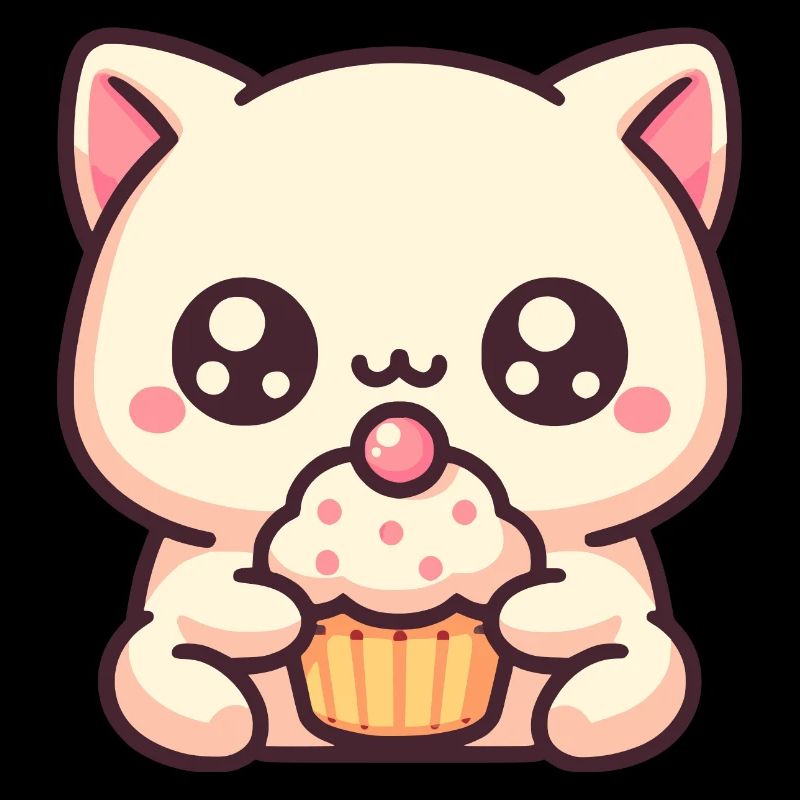 Chat mignon avec cupcake