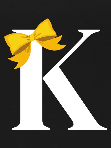 Letter k yellow bow