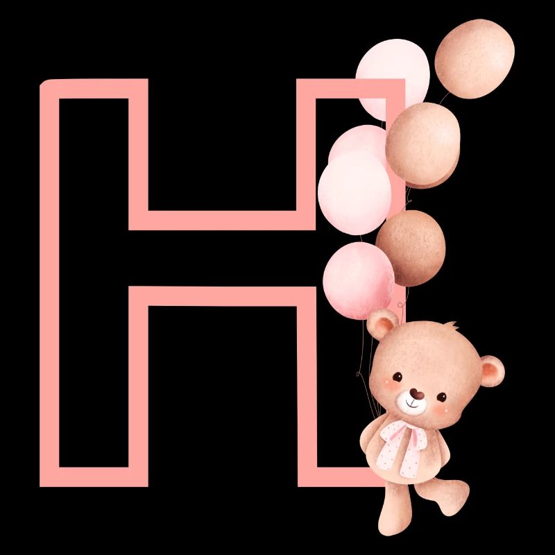 Buchstabe h rosa Bär