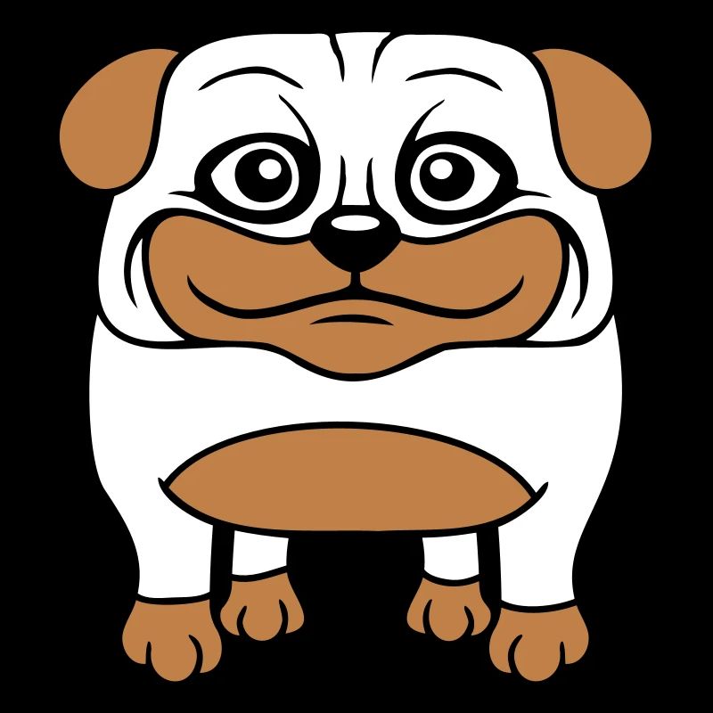 Hund Mops Klein Süß Dick Lieb Glücklich Comic Spaß