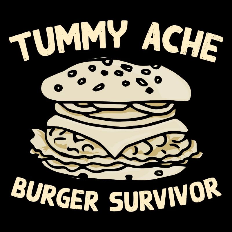 Estomac Mal Burger Survivant Drôle Nourriture préférée