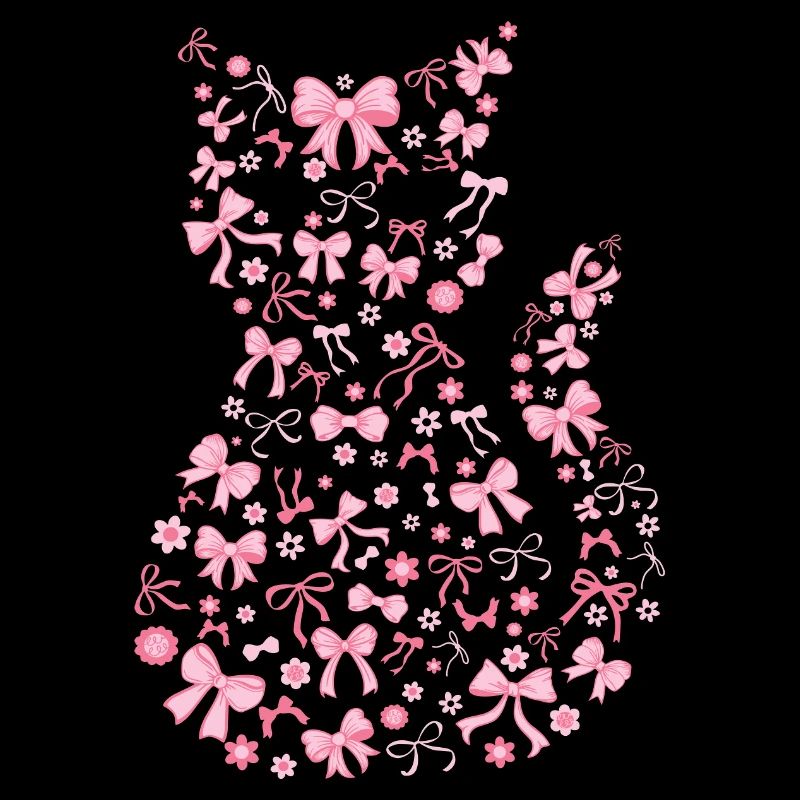 Cute Pink Cat Flirty Bow Gift
