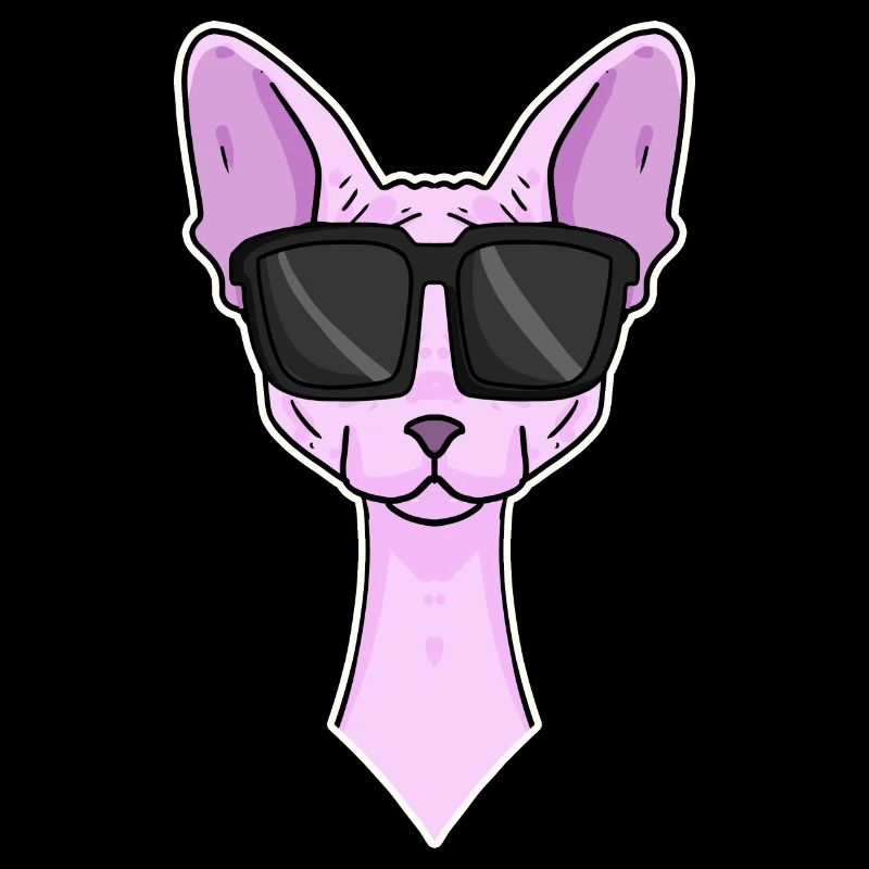 Chat cool avec lunettes de soleil - race de chat Sphynx