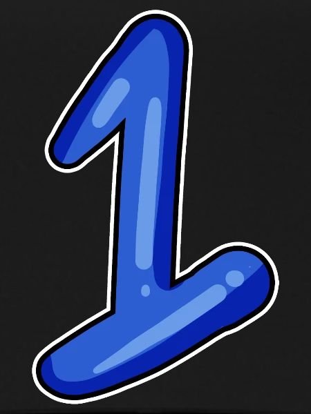 1 blue number number
