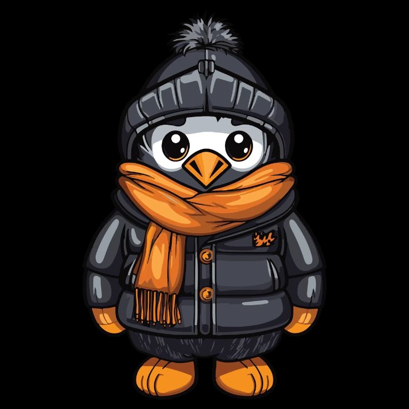 Pinguin Comic Niedlich Winter