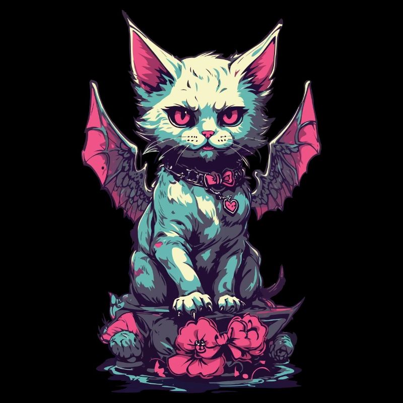 Goth Cat Vampire Demons Aesthetic