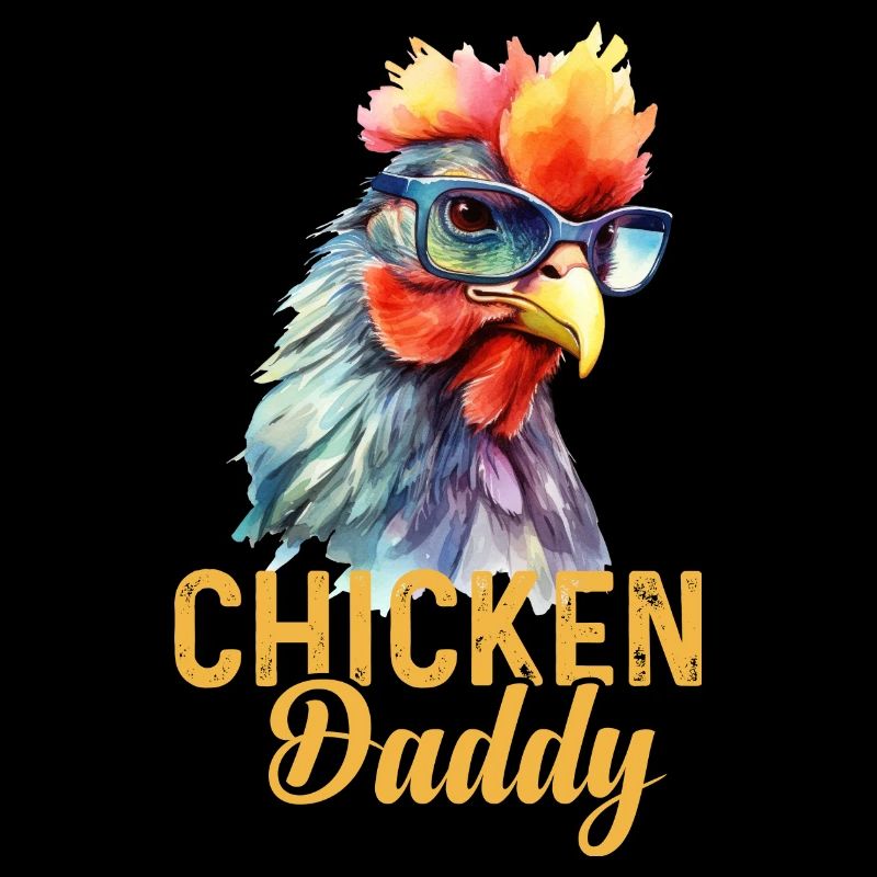 Ein lustiger Chicken Daddy mit der Sonnenbrille